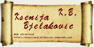Ksenija Bjelaković vizit kartica
